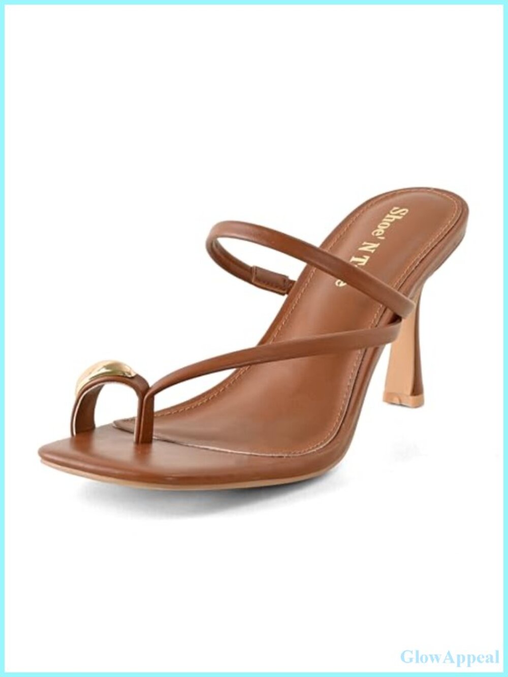 Women's Strappy Stiletto Heeled Sandals, Open Square Toe Mule, Faux Leather